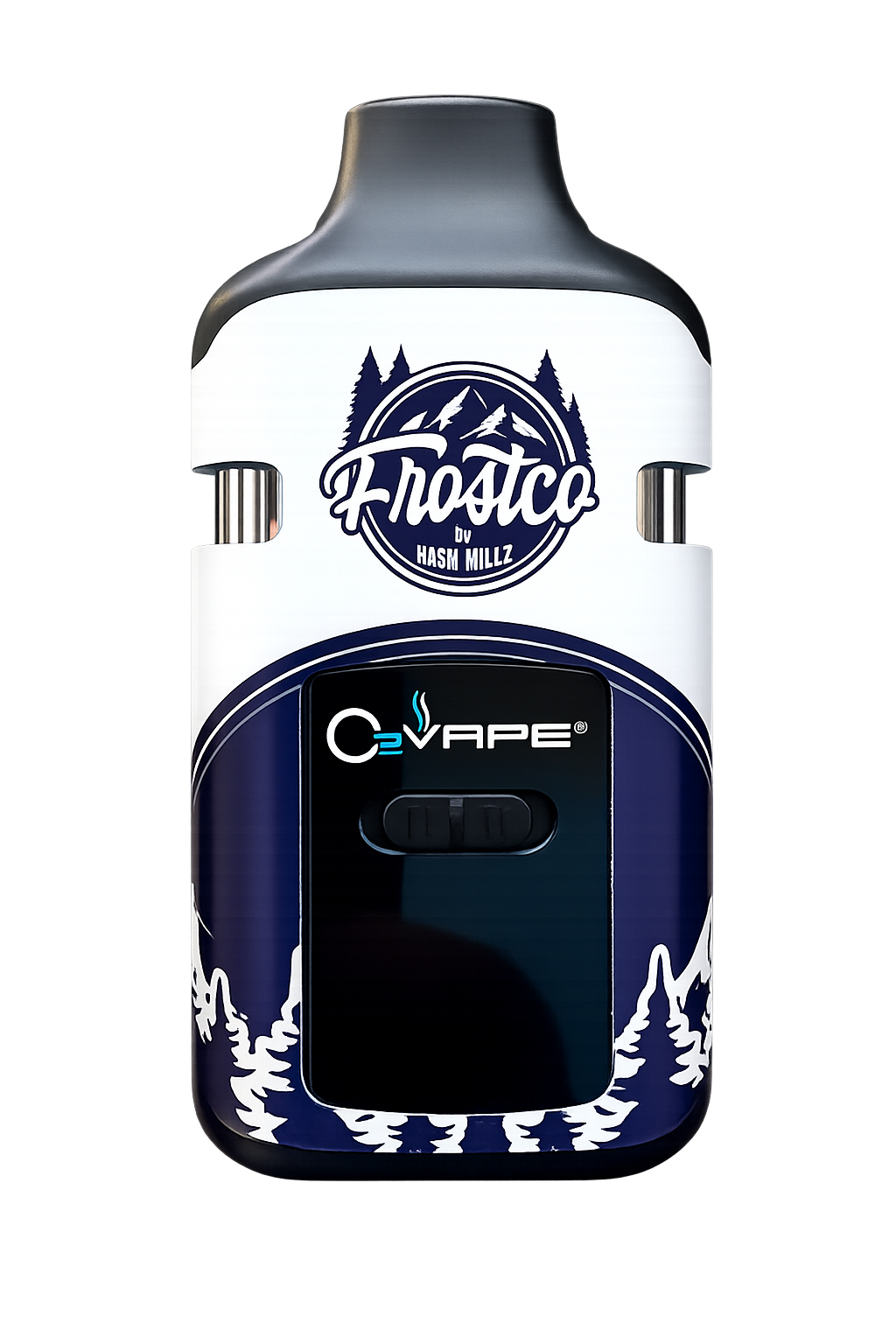 Frostco dual-chamber live rosin vape with two 0.5g chambers of golden rosin